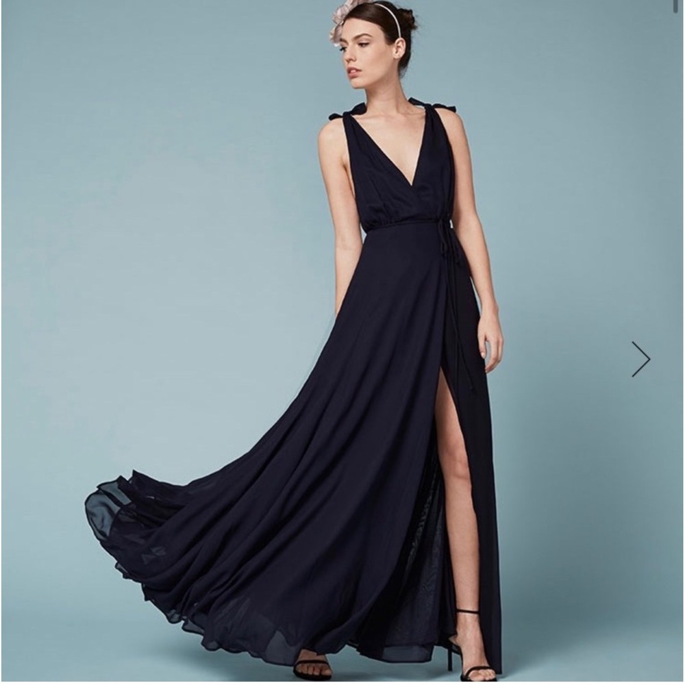 NWT Reformation Romanica Dress -MIDNIGHT BLUEsize 2 - Picture 2 of 10